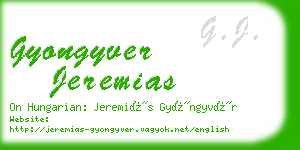 gyongyver jeremias business card